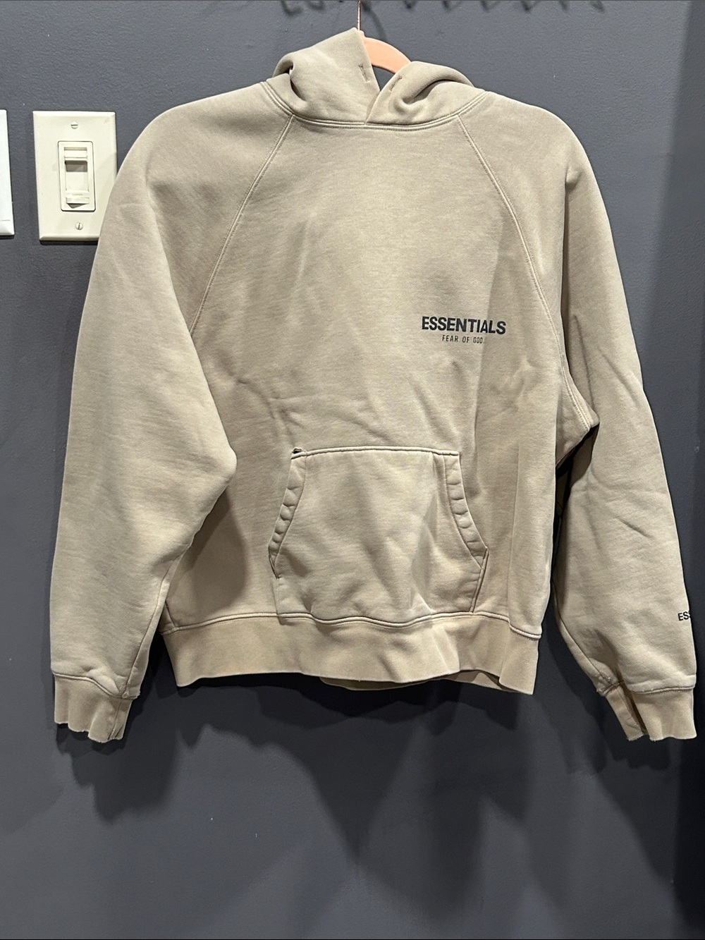 Essentials Men's Crewneck Hoodie in Taupe